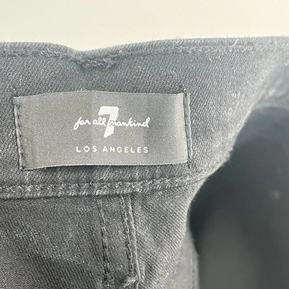7 For All Mankind Women's Black Coated Skinny Jeans